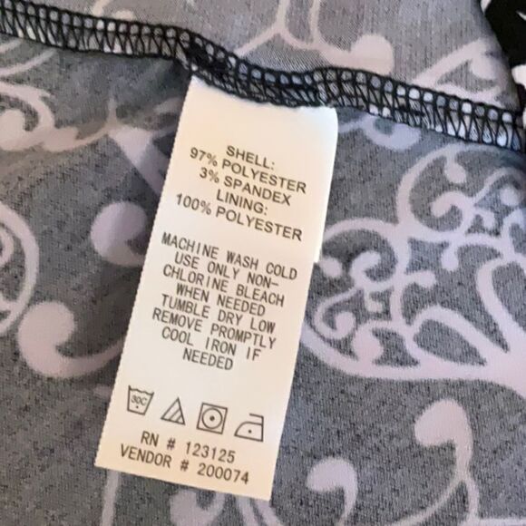 CHADWICKS size 12 dress with criss cross front, faux wrap skirt in black/white - Picture 13 of 13